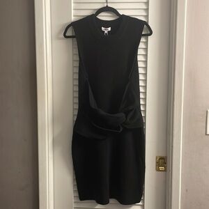 525 NWT Blk Sweater Dress w/Faux Wrap Front XL